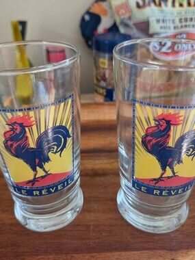 LIBBY TUMBLERS  ROOSTER GLASSWARE FRENCH COUNTRY
